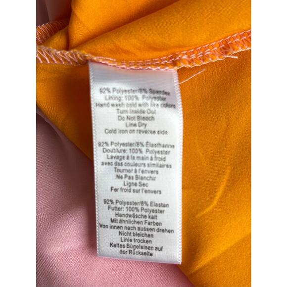 NEW Rachel Antonoff Olivia Mesh Floral Midi Dress Orange/Pink Size 8 - Picture 4 of 5